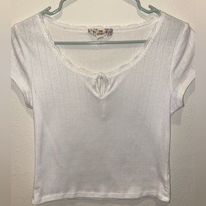 Heart printed laced shirt